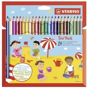 Pastelky trojhranné STABILO Trio silná - 24 ks sada